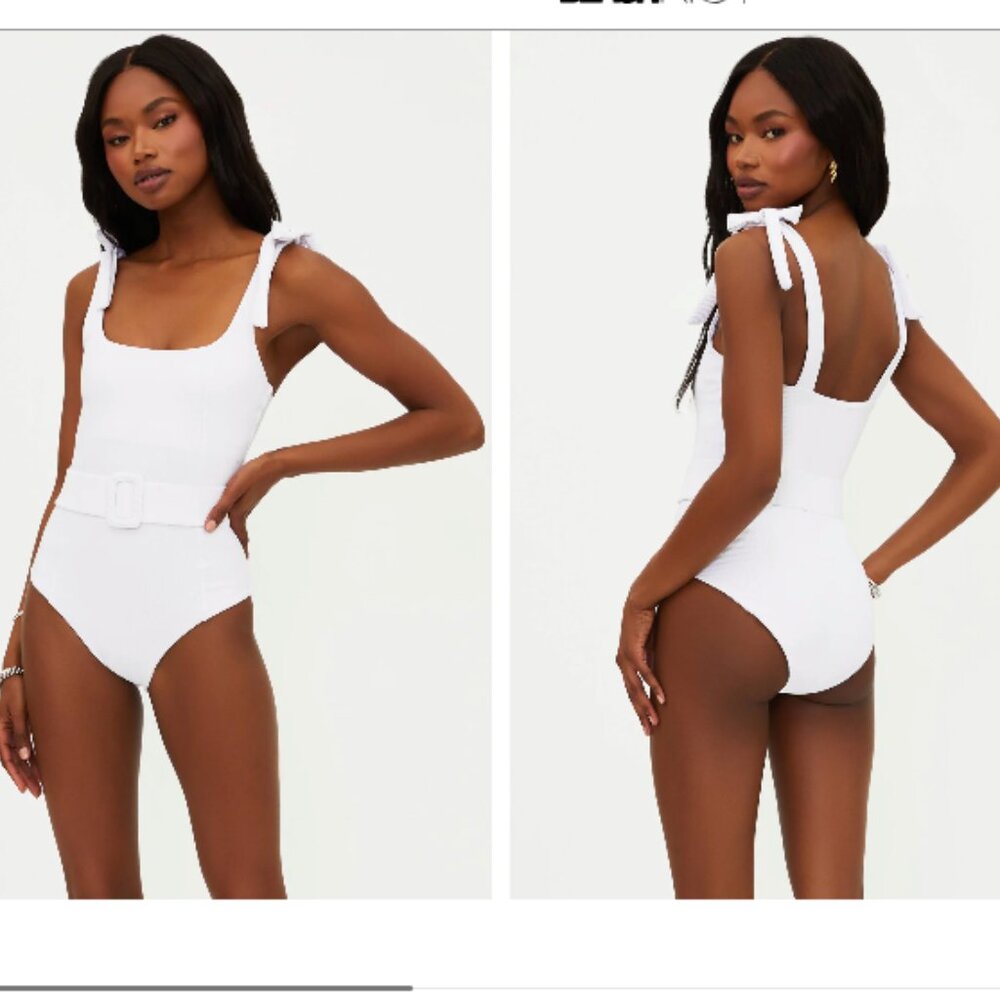 Beach Riot Sydney One Piece White Missing Belt Small